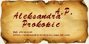 Aleksandra Prokopić vizit kartica